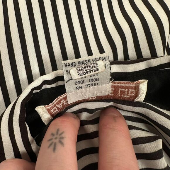 Vintage Barrie Pace Ltd Black and White Striped Blouse - Picture 7 of 8